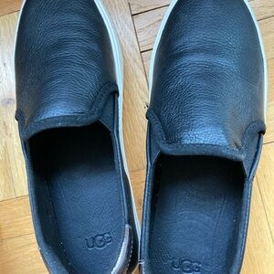 UGG Black Leather Women's Sneakers